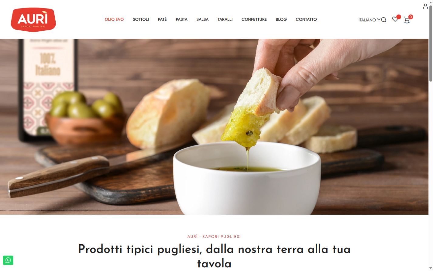 Anteprima della homepage di aurifood.com