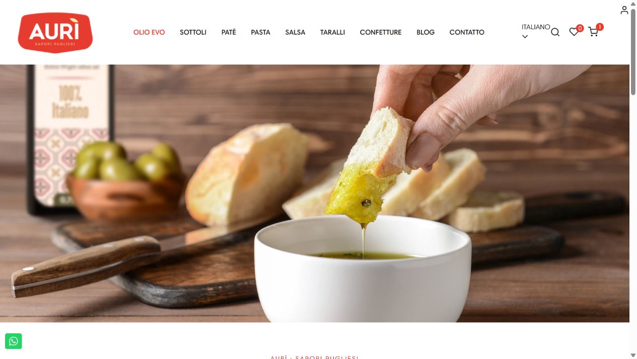 Anteprima della homepage di aurifood.com