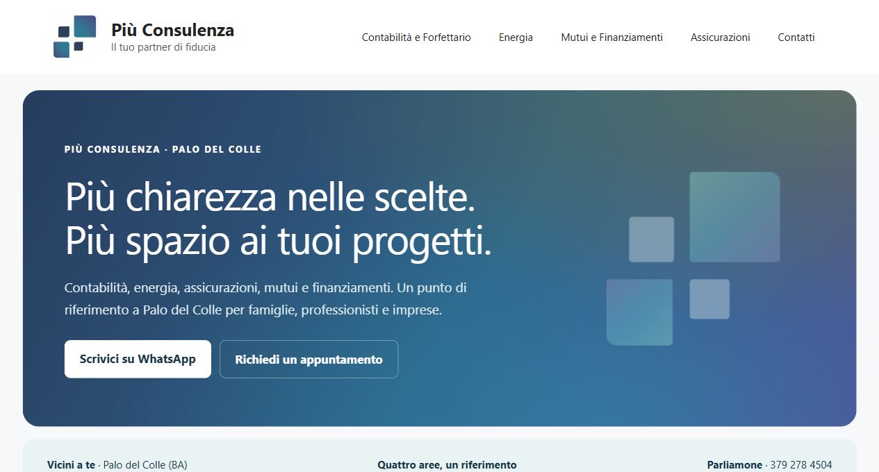 Anteprima della homepage di piuconsulenza.it