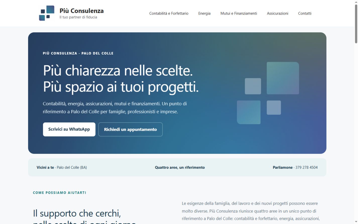 Anteprima della homepage di piuconsulenza.it