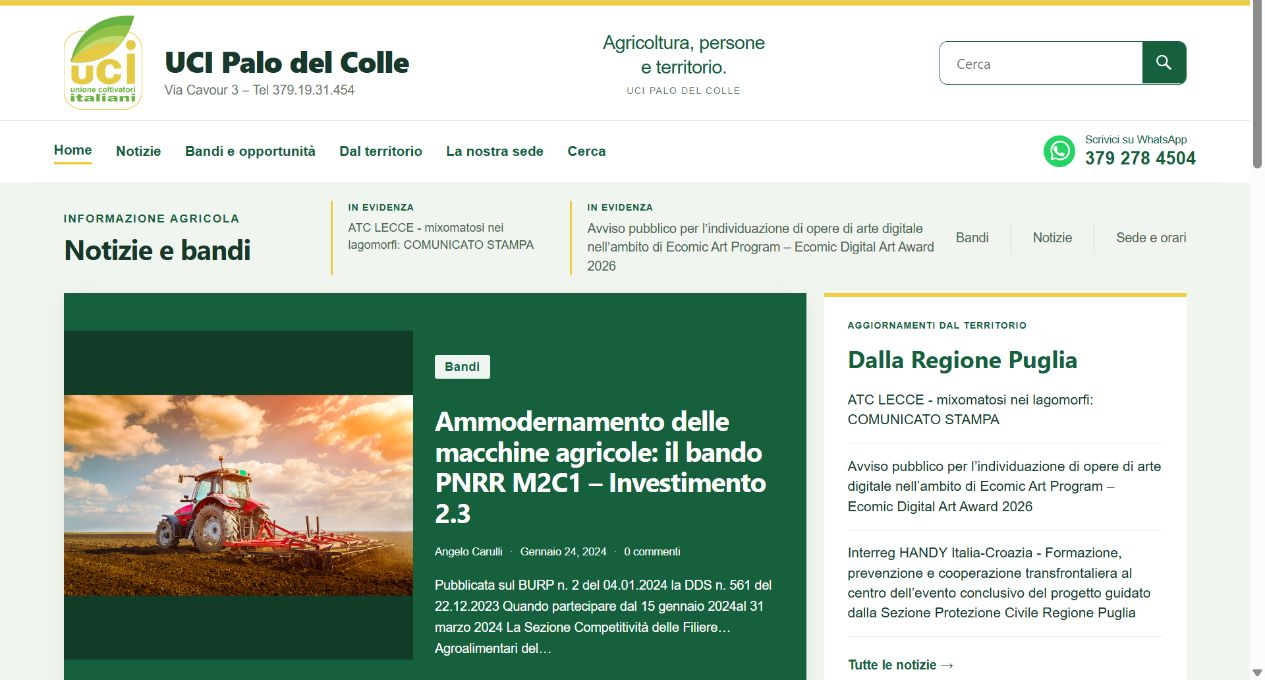 Anteprima della homepage di ucipalodelcolle.it