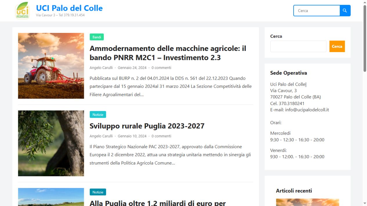 Anteprima della homepage di ucipalodelcolle.it